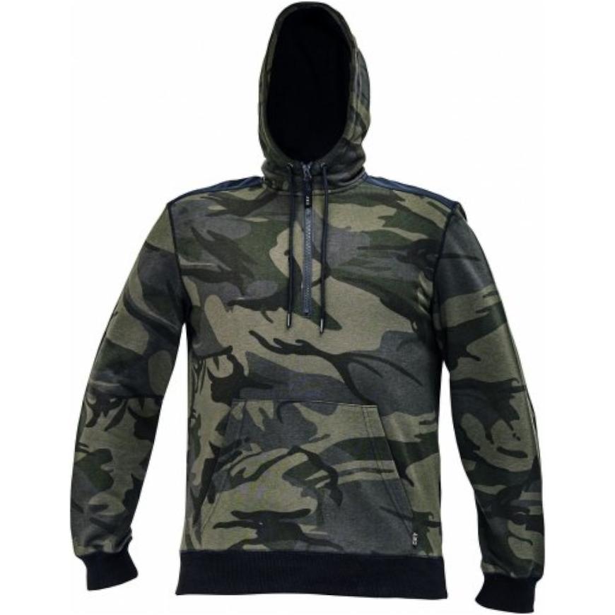 Crambe mikina s kapucí camouflage 3xl Cerva