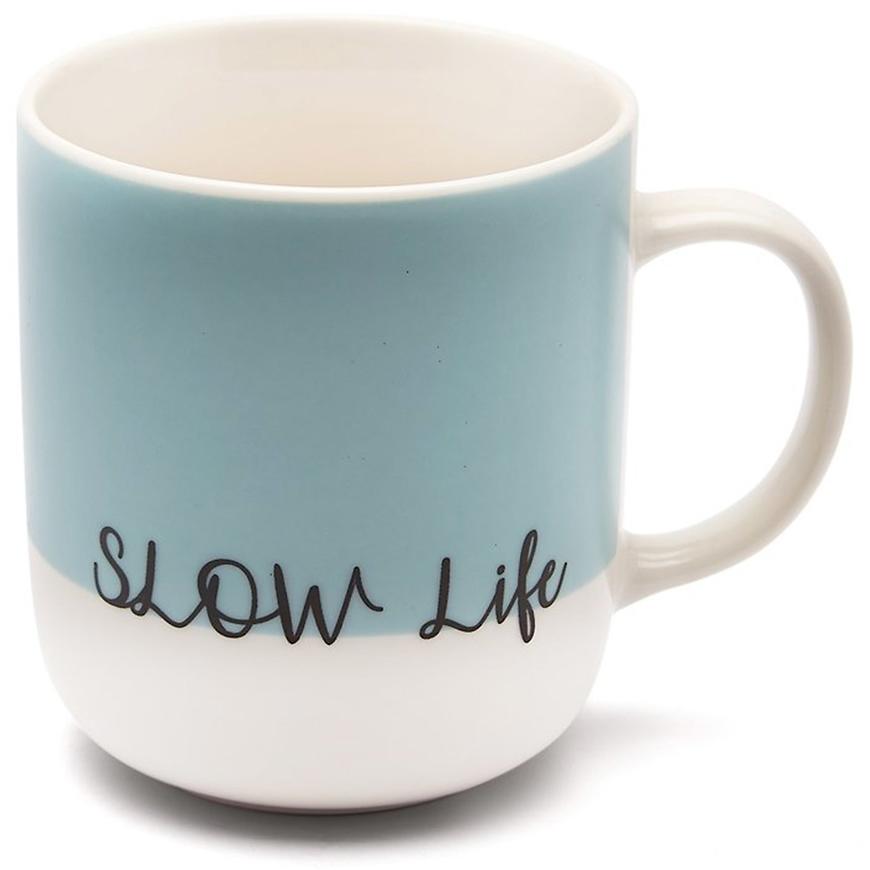 Keramický hrníček Softly 430ml Slow Life – modrý Baumax