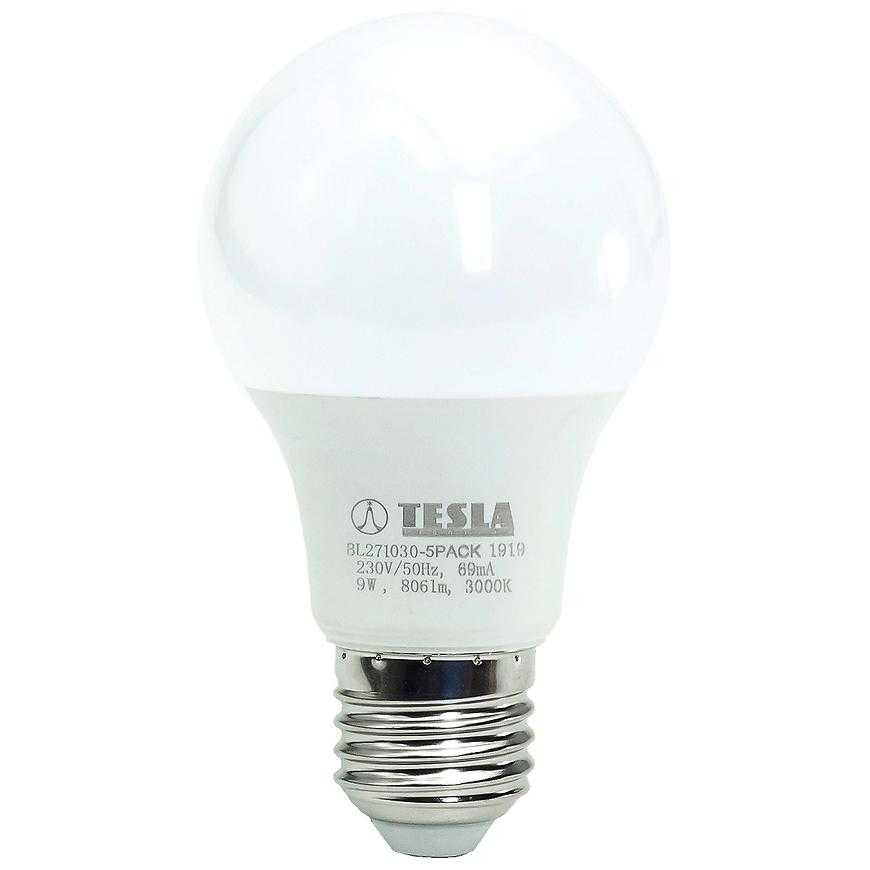 LED žárovka Bulb 9W E27 3000K - 5 pack Tesla