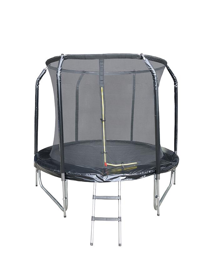 Trampolína COMFORT 244cm černá s žebříkem