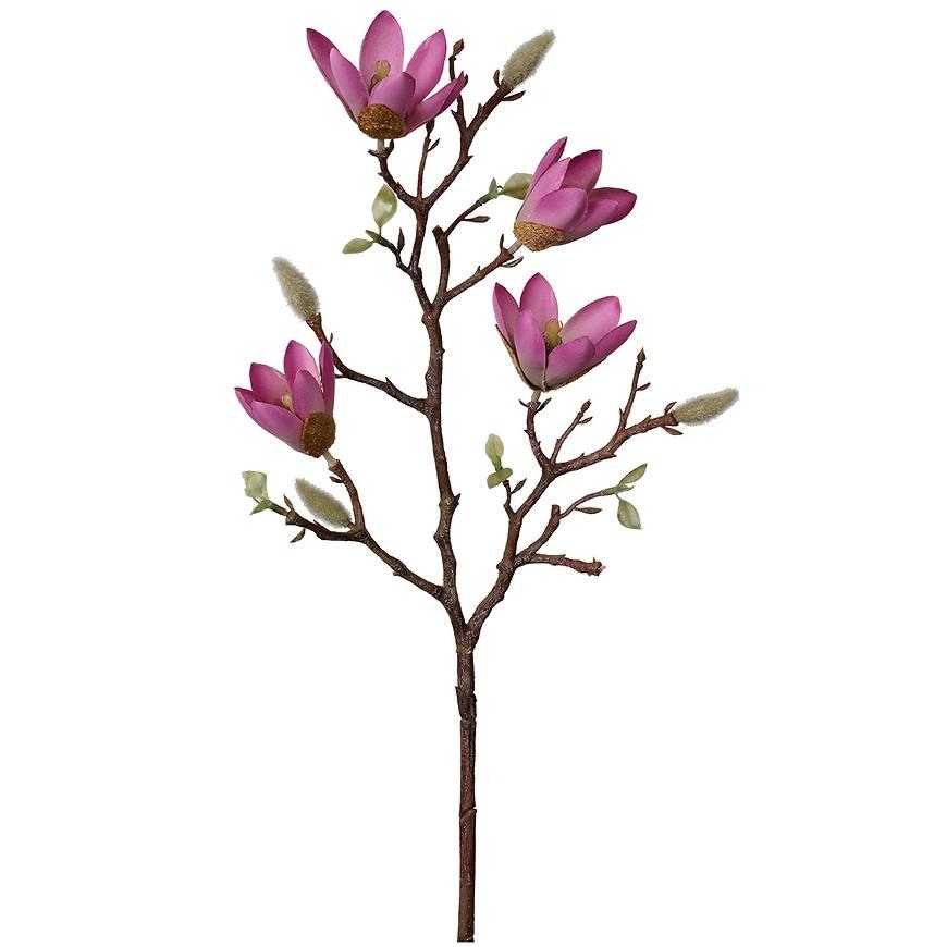 Umělá kytka magnolie 59 cm fialová Baumax