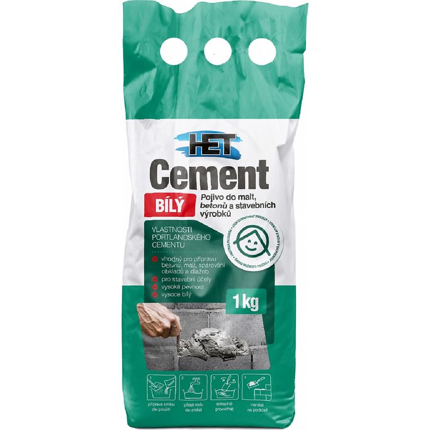 Cement bílý 1kg Het