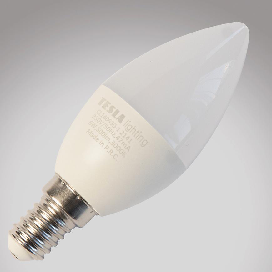 LED žárovka Candle svíčka 6W E14 3000K TESLA LIGHTING