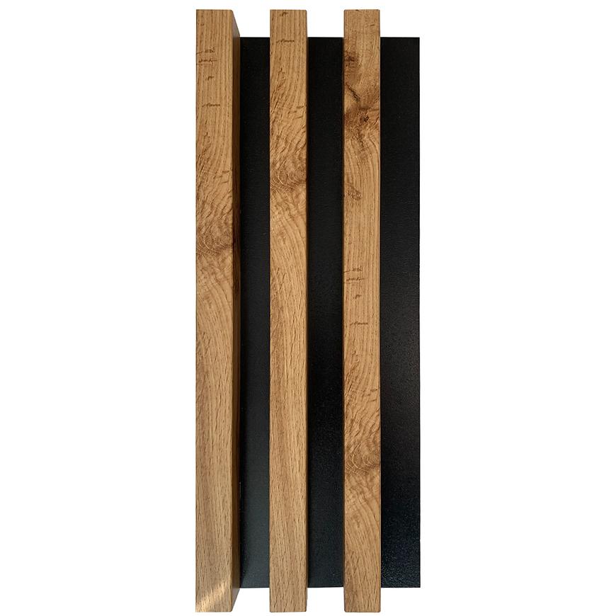 Lamelový panel  3D dąb wotan / černý 41x190x2750mm Parquet Mercado Premium