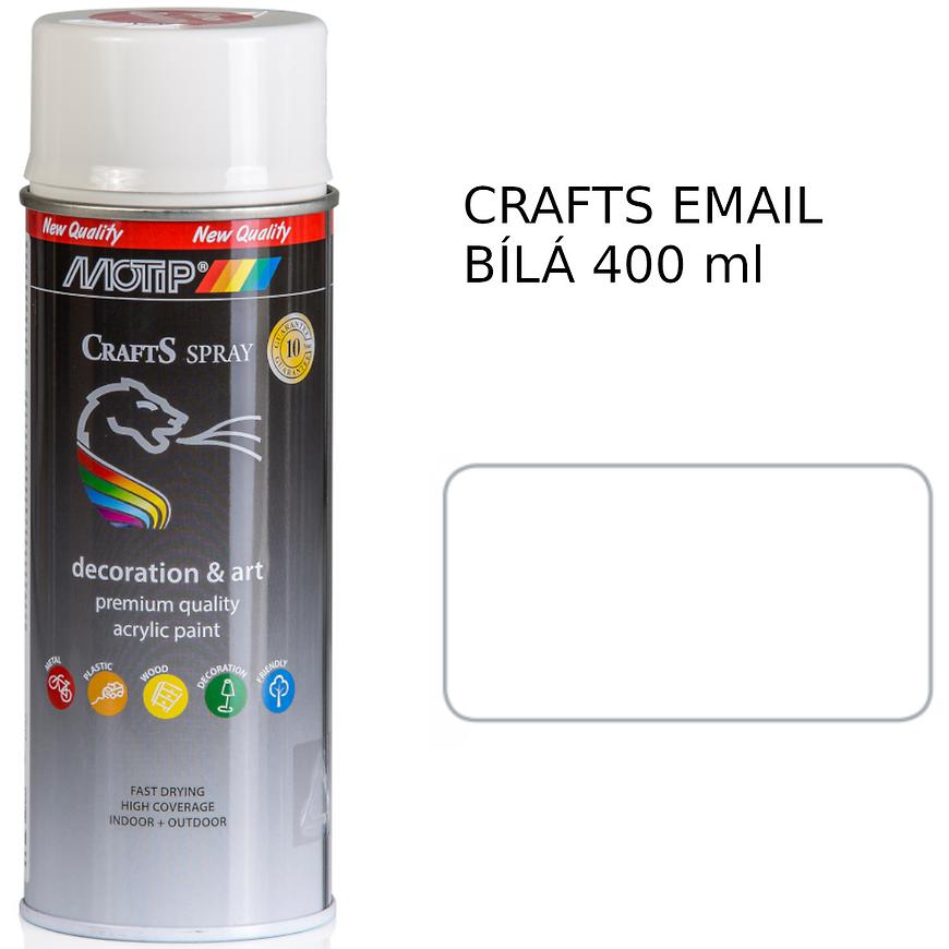 Sprej Crafts  email do van bílý 400ml Motip