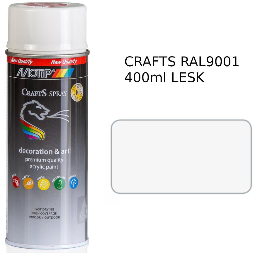 Sprej Crafts krémová lesk RAL9001 400ml Motip