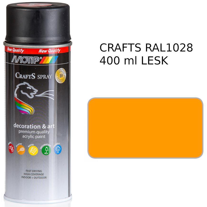 Sprej Crafts žlutá RAL1028 400ml Motip