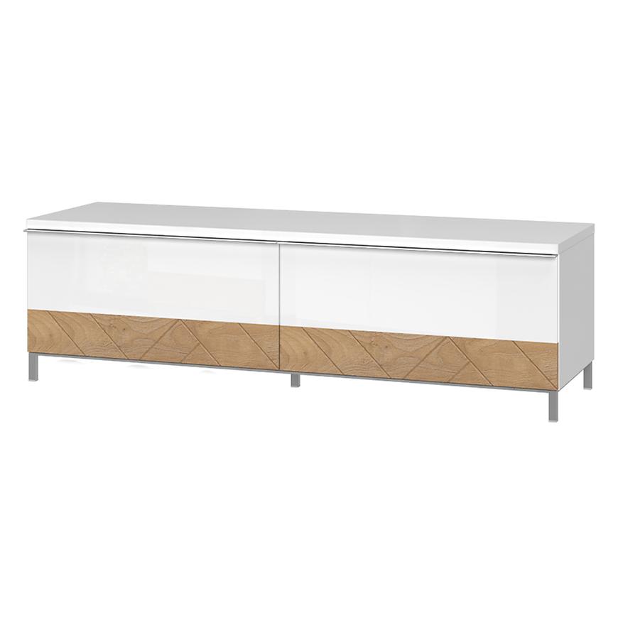 TV stolek Avis TV150-2F/AV lakované pacific walnut/crystal white Baumax