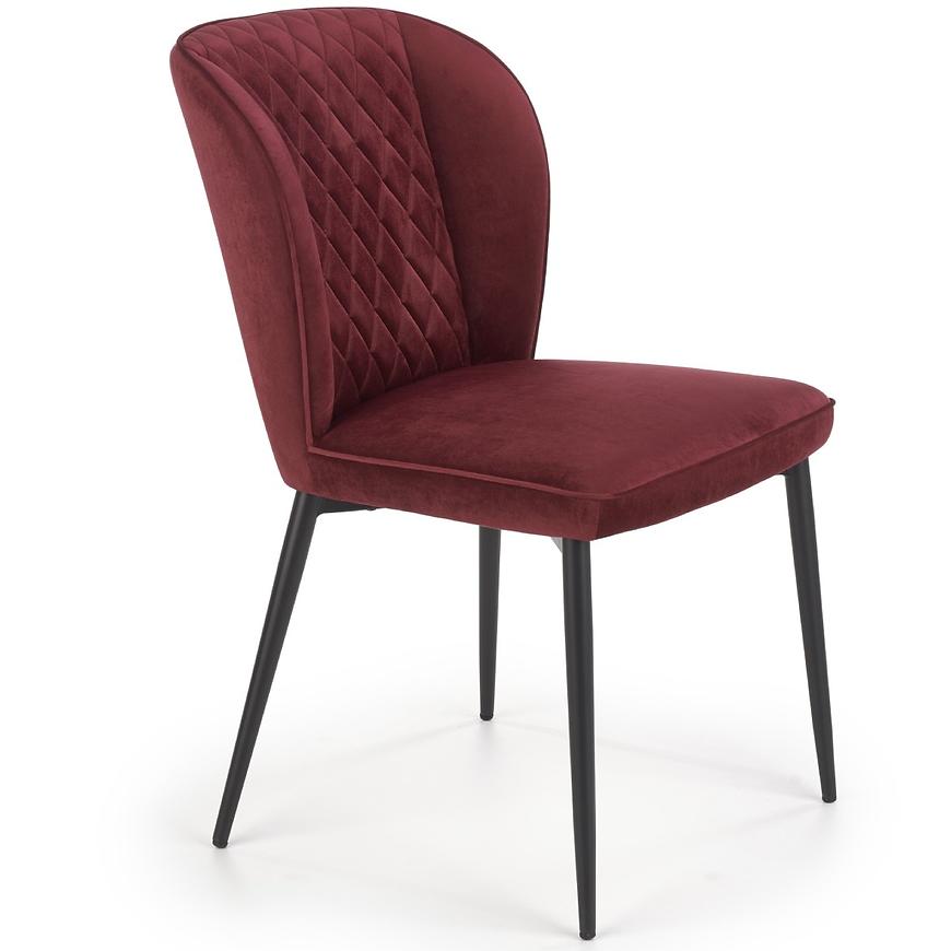 Židle K399 látka velvet/kov bordó Baumax