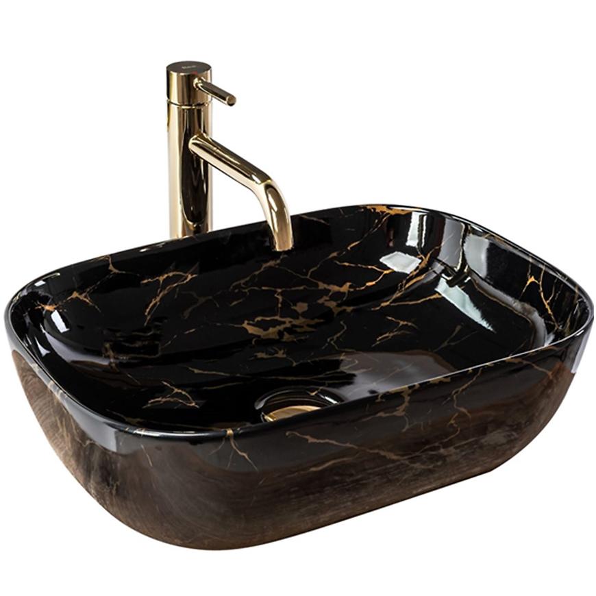 Umyvadlo na desku Belinda Black Marble Shiny REA