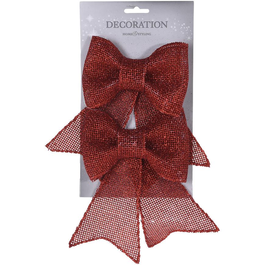 Mašle 18cm 2ks red glitter caa006660 Baumax