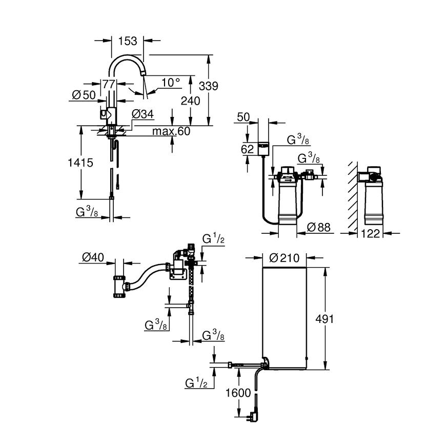 Výpusť s bojlerem stojánková GROHE RED MONO 30080001 Grohe