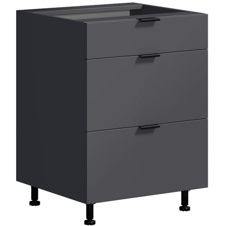 Kuchyňská Skříňka LOFT II D60 3SZ METALBOX grafit Baumax