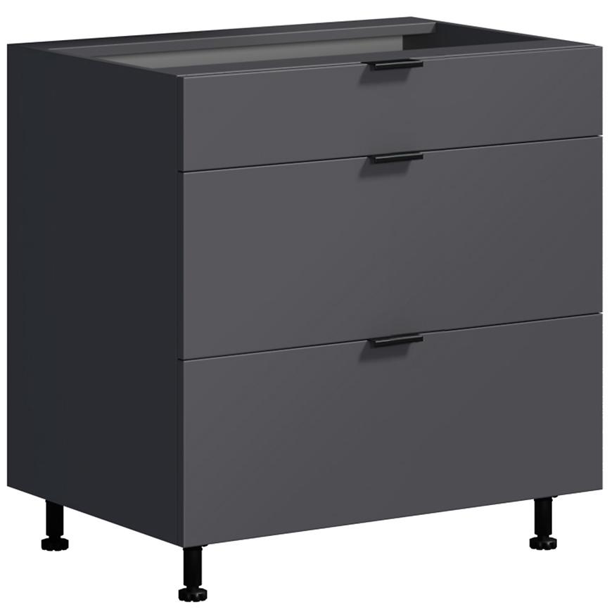 Kuchyňská Skříňka LOFT II D80 3SZ METALBOX grafit Baumax