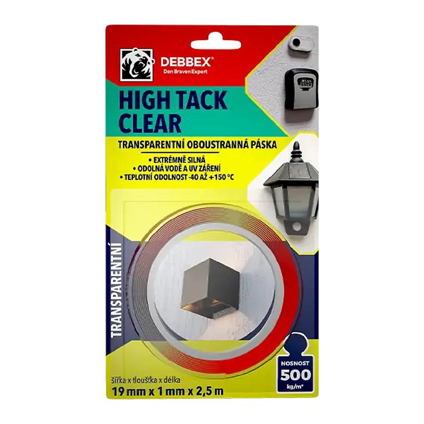 OBOUSTRANNÁ PÁSKA HIGH TACK CLEAR 19MM X 2.5M Den Braven