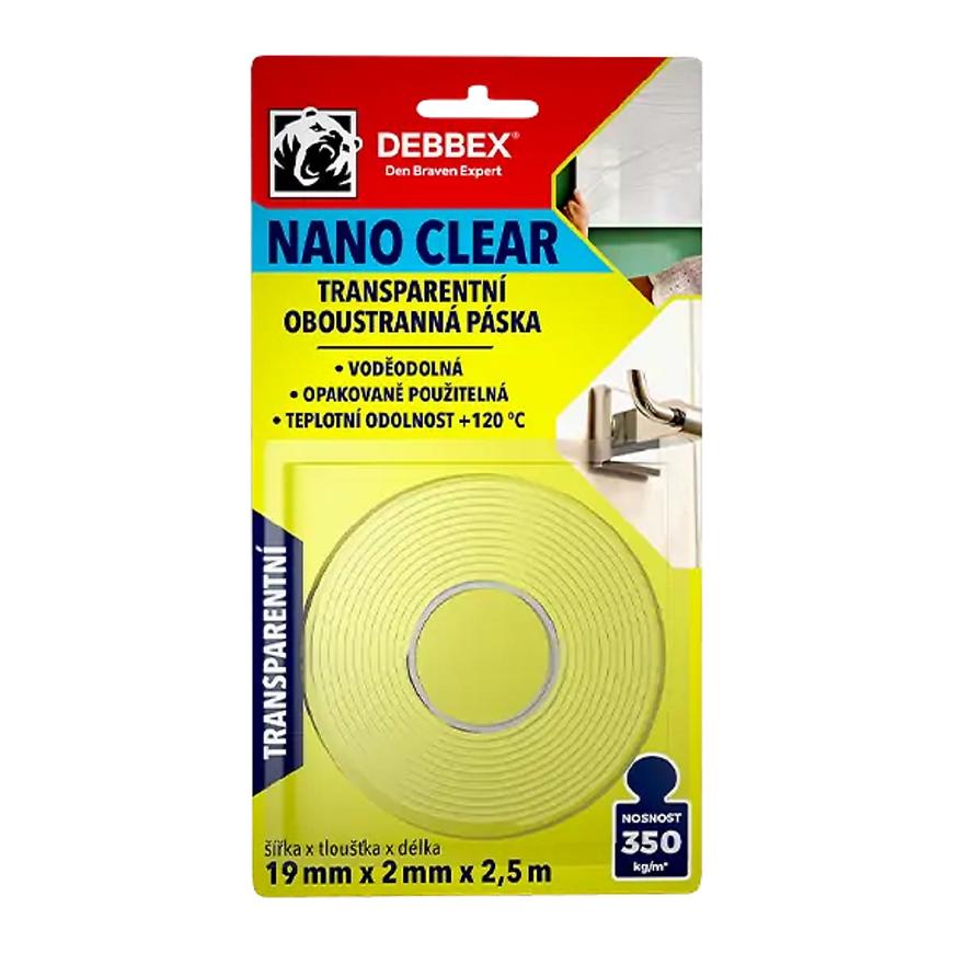 OBOUSTRANNÁ PÁSKA NANO CLEAR 19MM X 2.5M Den Braven