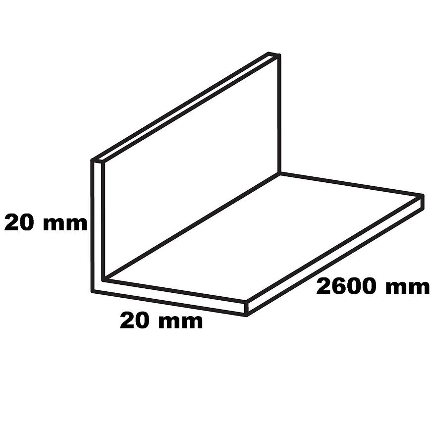 Profil uholníkový PVC šedá 20x20x2600 Baumax