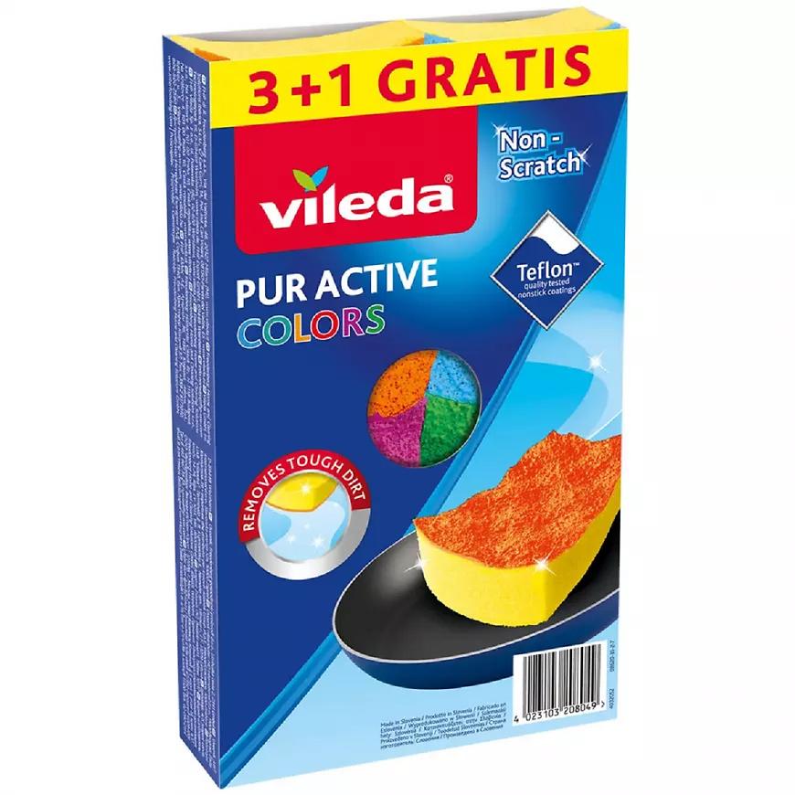 Vileda Pur Active Colors houbička 4ks Baumax