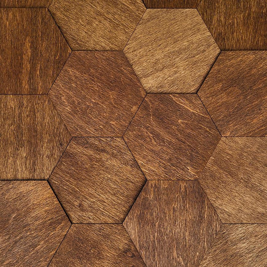 Dekorativní panel Hexagon dub tmavý 18 cm Baumax